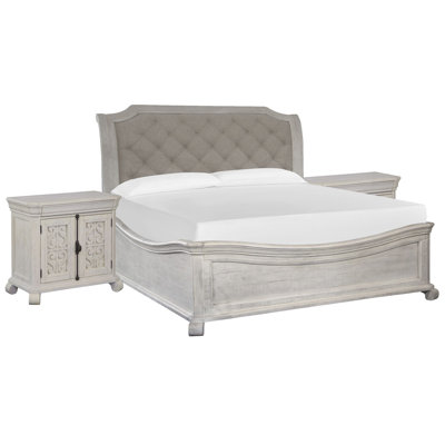 Grand lit-bateau avec 2 commodes Barchelor