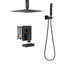 Système de douche carré à fixation au plafond 12 pouces avec valve brute Topcraft
