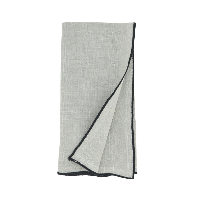 Set of 4 Dartmouth Linen No Pattern Square Napkins, Blue-Grey