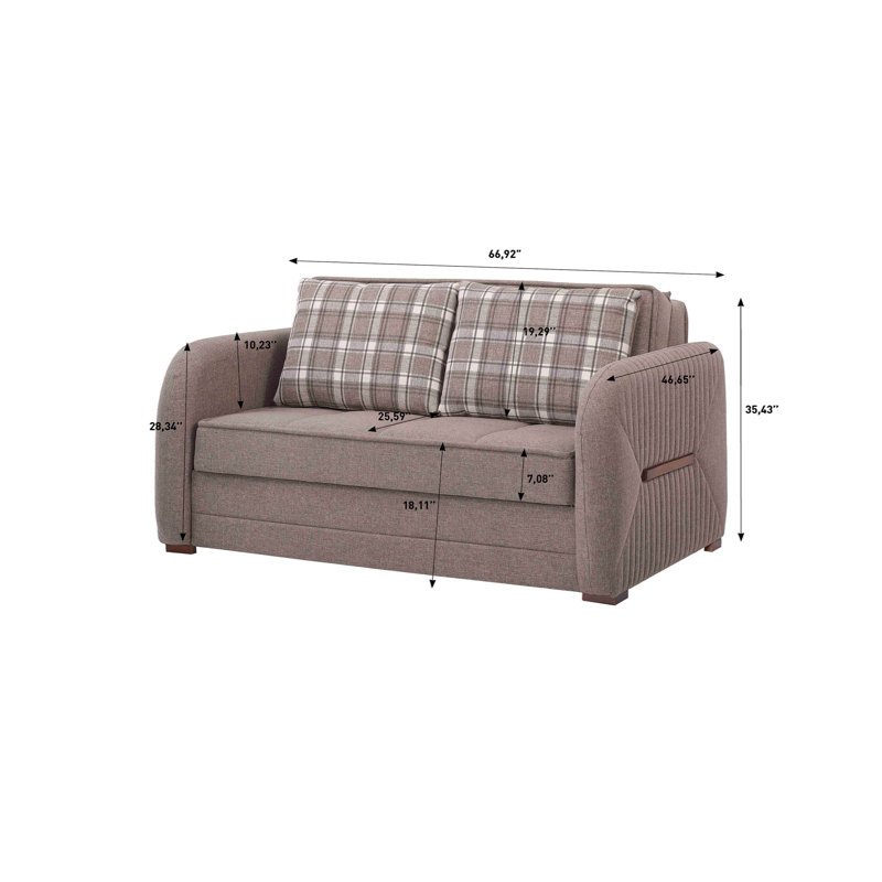 Causeuse convertible avec rangement Primenest Flyte Collection, Beige