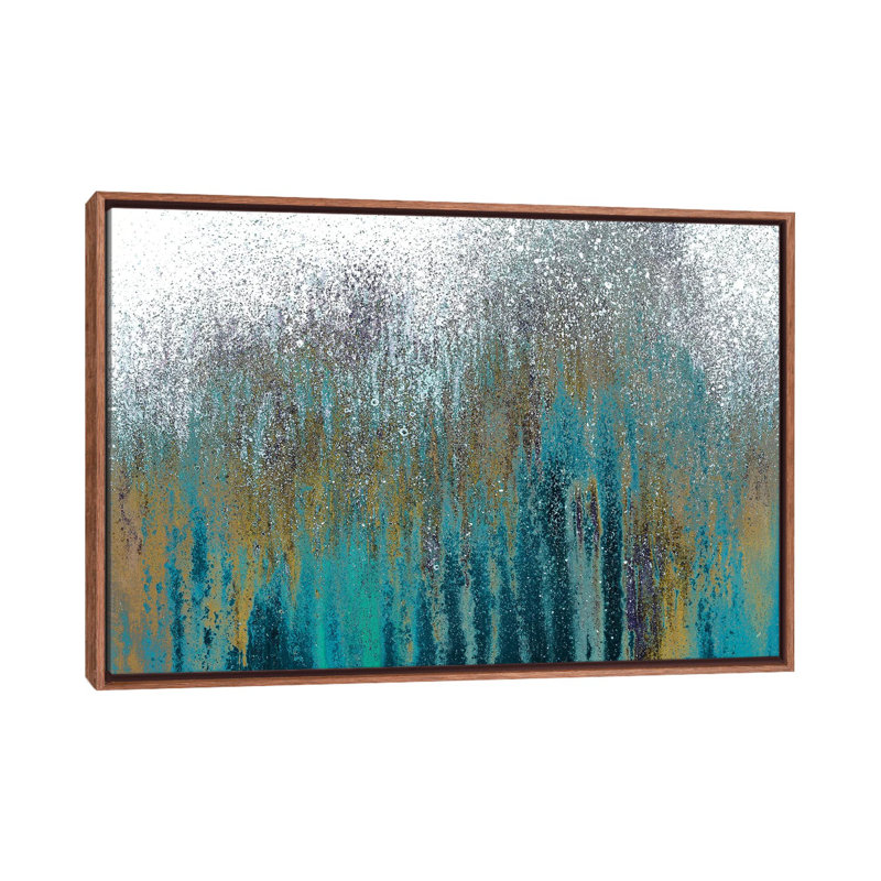 «Teal Woods» par Roberto Gonzalez - reproduction d'art, Aucun mat, H 26 po x l 40 po x 1,5 po