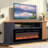 70" Fireplace Tv Stand with Glass Electric Fireplace For Tvs Up To 80"