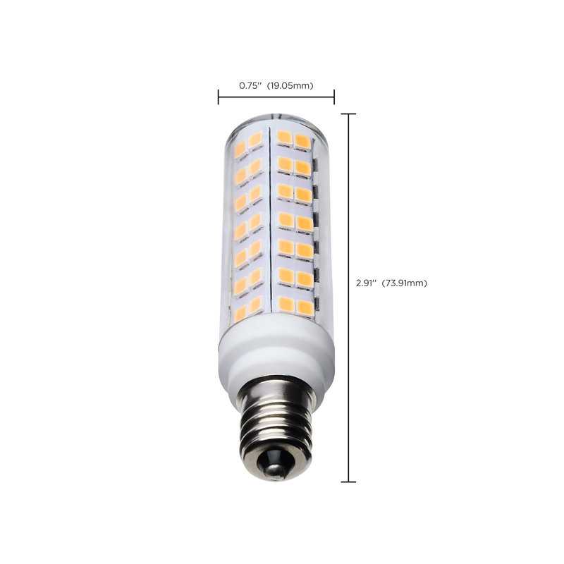 DEL 6,5 watts T6 - Finition transparente - Base E12 - 120 volts, 3000