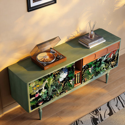 Buffet en bois massif vert 59,06 "