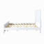 Structure de lit très grand en blanc - Bois de pin massif et bois aggloméré, lit moderne en bois avec tête et pied de lit