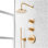 Vassor Thermostatic Shower System With Hand Shower - Brushed Gold