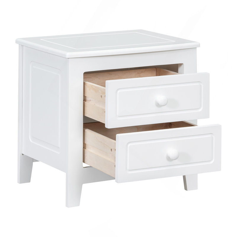 Table de chevet 2 tiroirs, White