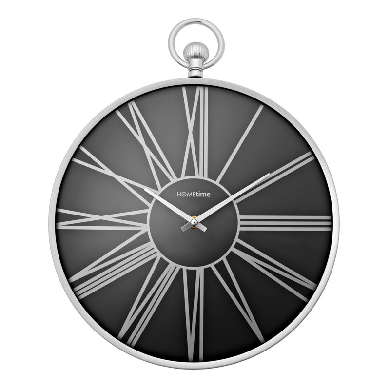 Aluminium Wall Clock, Black/Silver