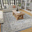 Tapis oriental bleu en polypropylène tissé à la machine Aldolivio-1085708855