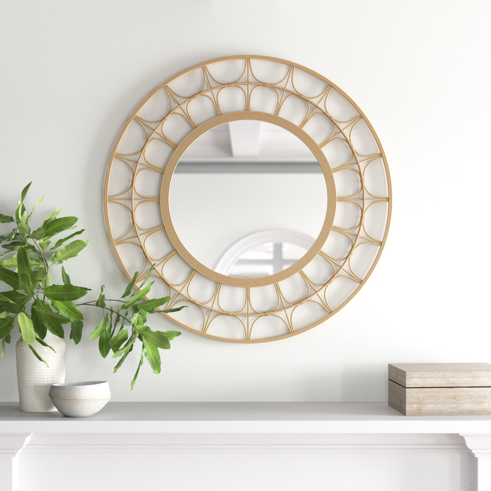 Alaia 35" Handwoven Arch Accent Mirror