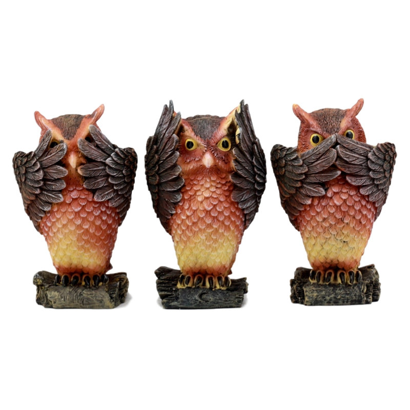 Ensemble de figurine owls, ensemble de s voir « hear speak no malveillant » Frohna