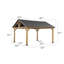 Sunjoy 11 Ft. x 13 Ft. Cedar Framed Gazebo With Matte-Black Steel Gable Hard Top Roof-556381063