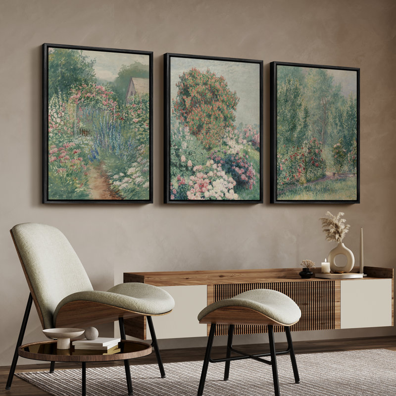 Art mural encadré, rétro, antique, classique pour chambre à coucher - 16 po x 24 po x 3 panneaux, Noir, H 24 po x l 16 po
