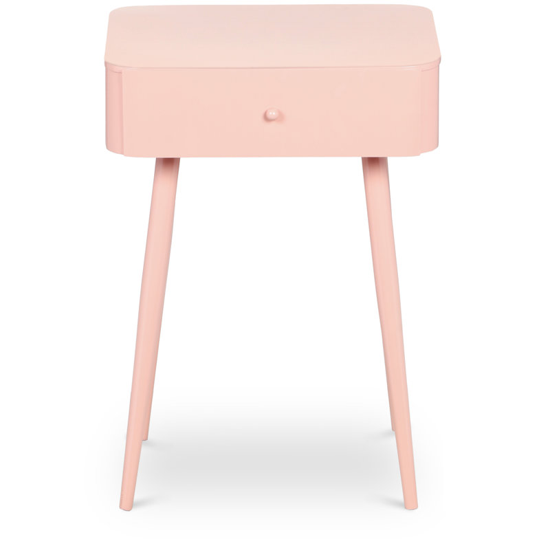 Rylan 1 - Drawer Iron Nightstand, Pink