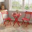 Ensemble bistro 3 pièces, table de patio et chaises pliantes rouge compact-967004853