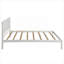 Lit plateforme simple axé sur les fonctions, base de lit simple en pin massif avec tête de lit et support à lattes en bois blanc classique