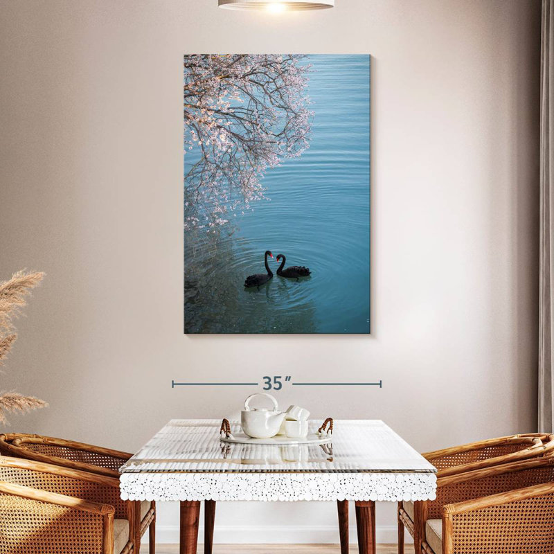 Brampt Black Swans Sakura, 48" H x 32" W