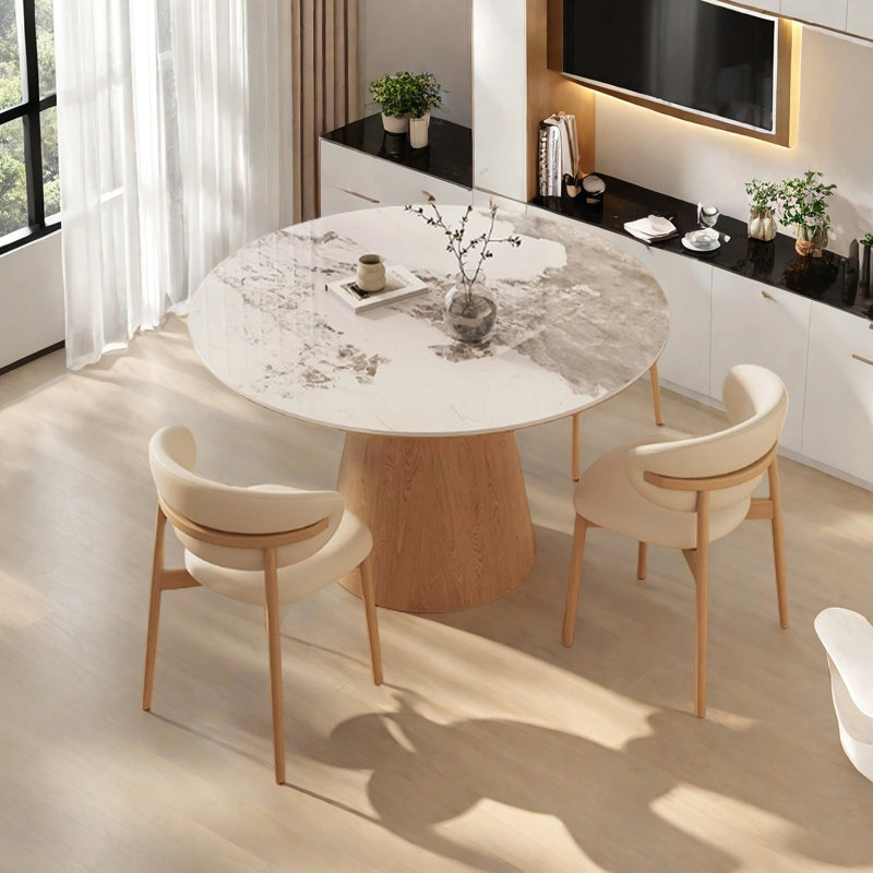 Table de salle à manger ronde de petite taille, H 29,53 po x L 47,24 po x l 47,24 po, Blanc