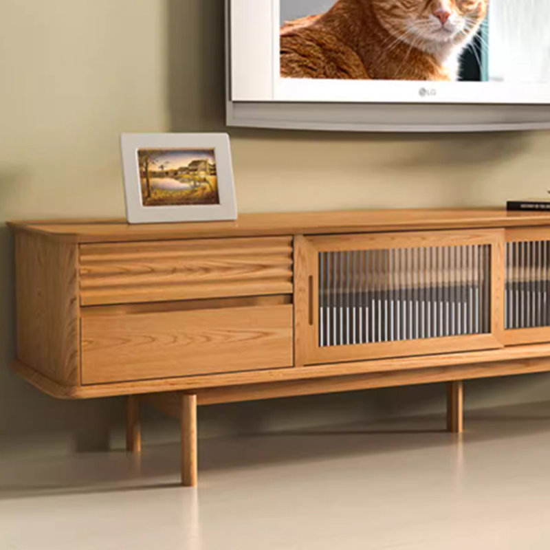 Meuble télé en bois massif rétro
