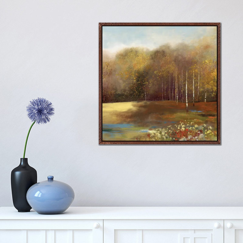 Garden Dreams II by Allison Pearce - Painting on Canvas, Classic Brown Wood Framed Canvas, 45.72 cm H x 45.72 cm W