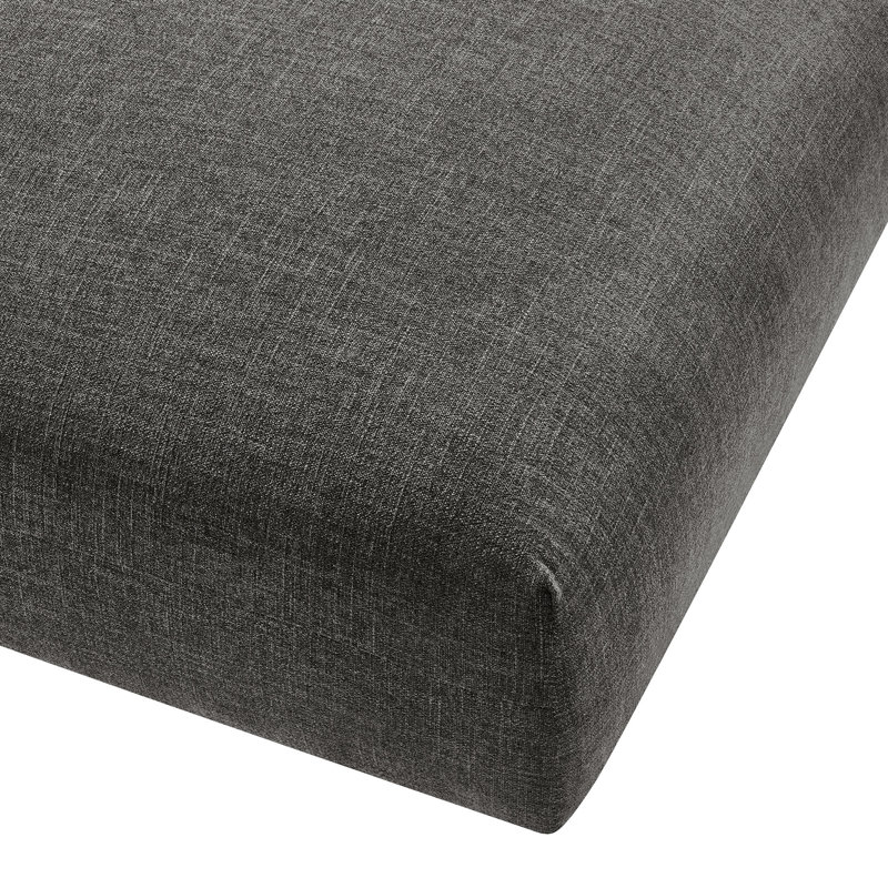 Charcoal Gray Upholstered Fabric Modular Ottoman