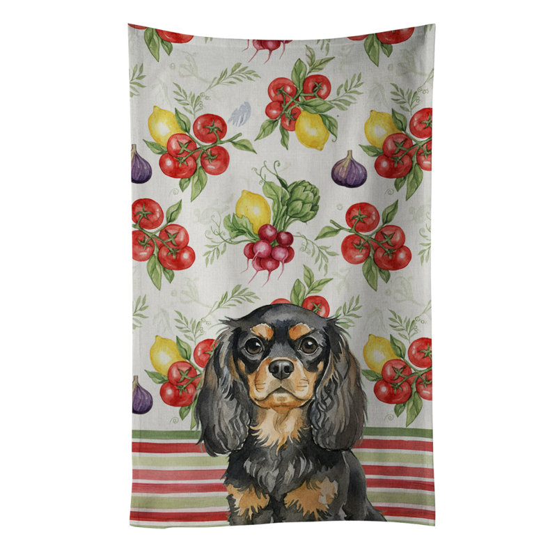 Serviette de cuisine épagneul noir et brun clair, Black/Tan English Toy Spaniel