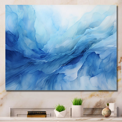 «Blue Emotional Tachisme Waves 1» - art mural tachisme