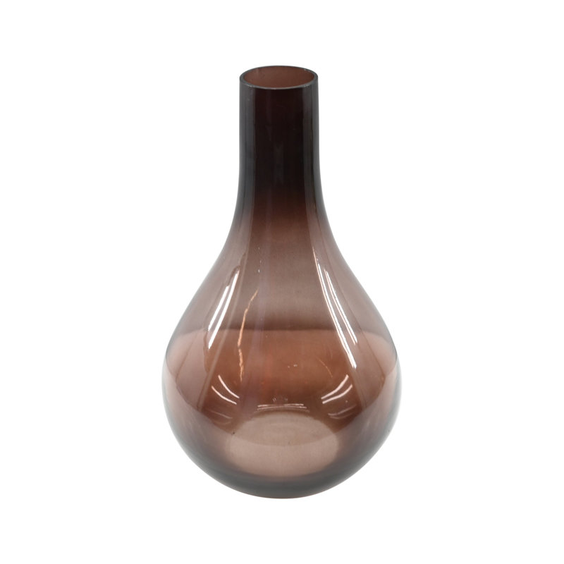 Tergel Long Neck 10" Handblown Glass Vase, Plum