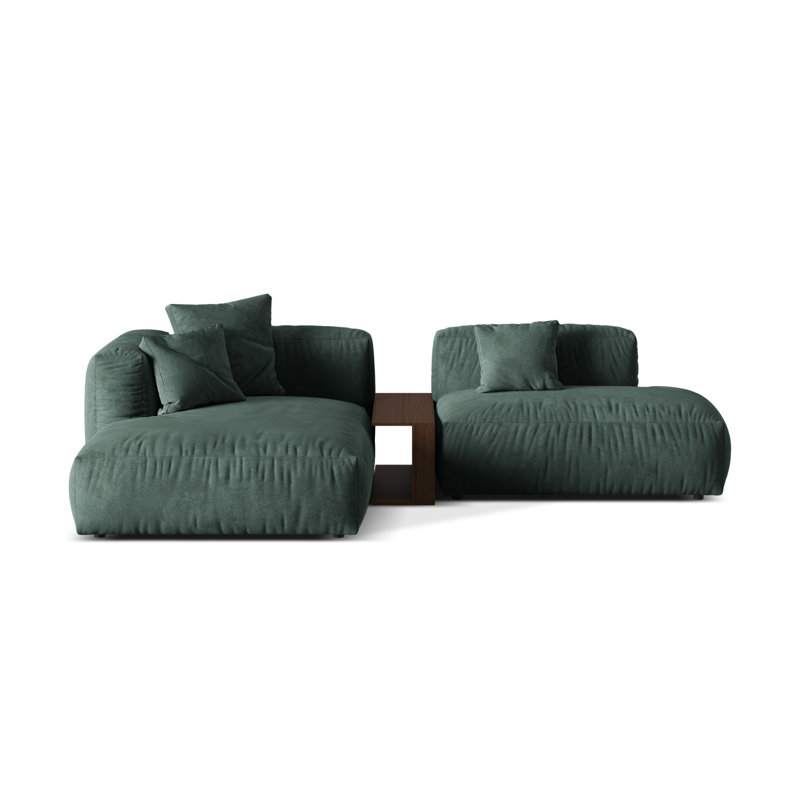 Bedar 2 Seater Velvet Corner Sofa , Petrol
