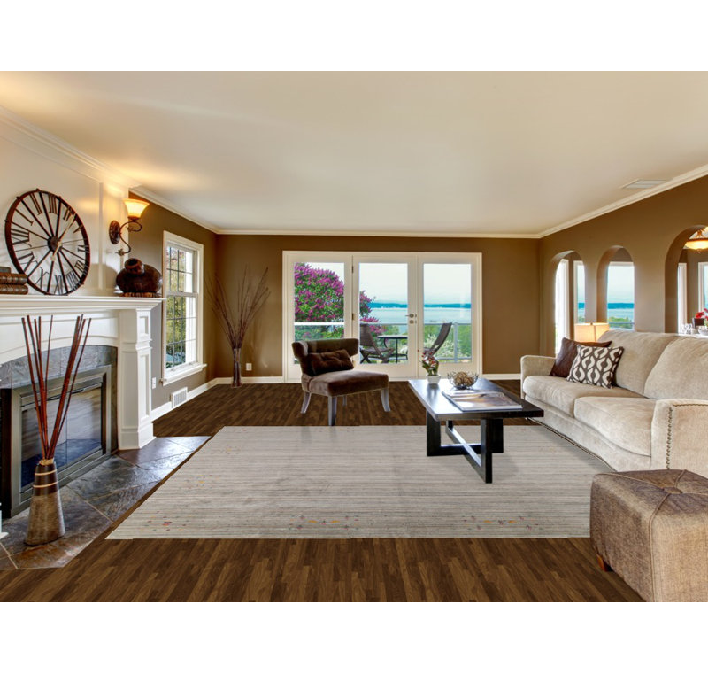 Handmade Striped Gabbeh Square Area Rug