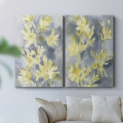 Toile tendue avec châssis Forsythia Blooms I-Premium - prête à être accrochée