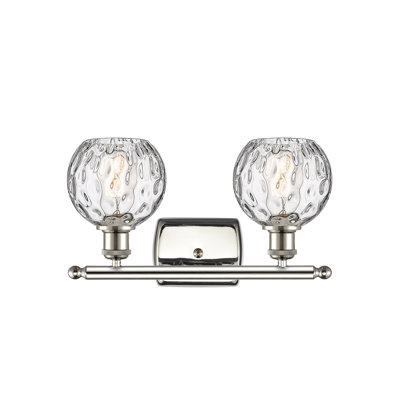 Cindi 16" W 2-Light Steel and Glass Vanity Light