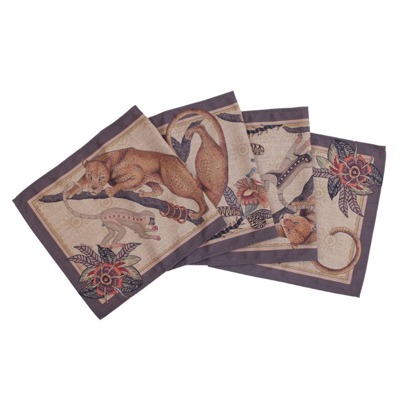Monkey Tales Table Runner - Linen, 94" L, Stone