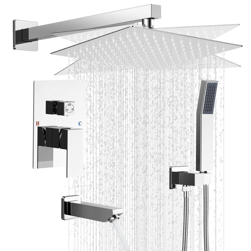Complete Shower System with Rough in-Valve, Chrome