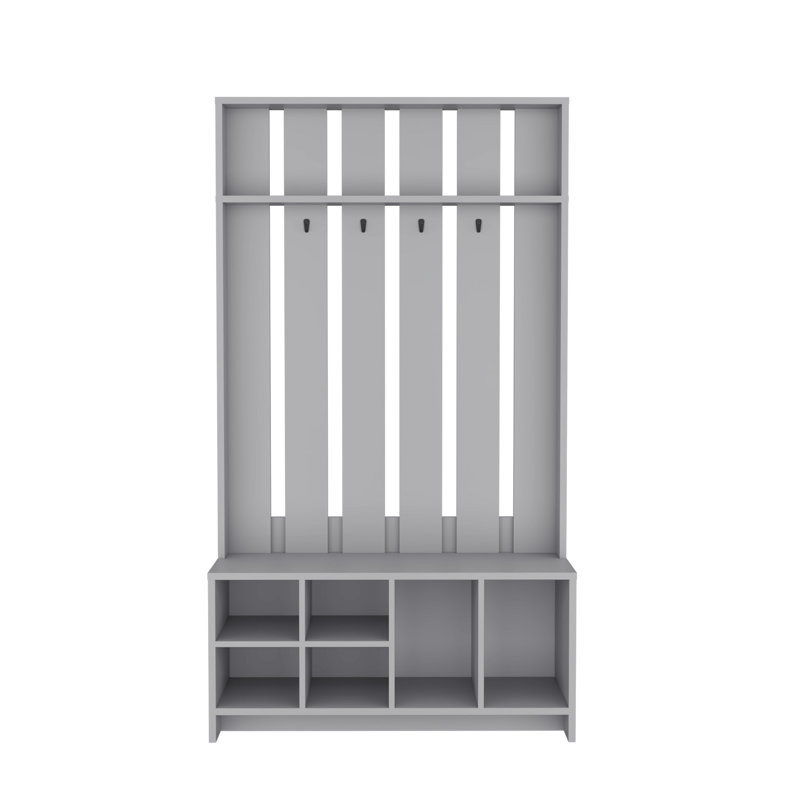 Multi-Functional Hall Tree With Coat Rack, Shoe Storage, And Open Shelf – Stylish And Practical Solution For Your Entryway