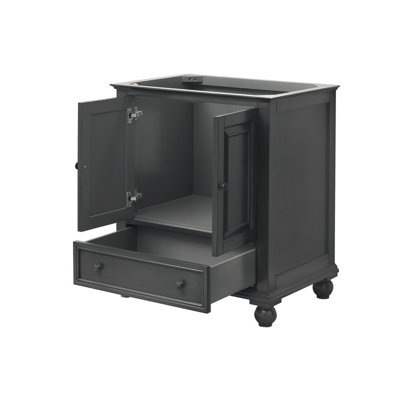Thompson 31" Single Modern Bathroom Vanity Set, Charcoal Glaze, Cala White