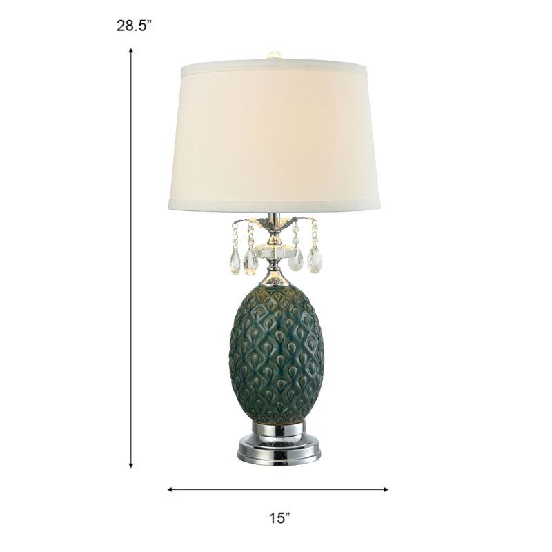 Lampe de table Maxie Crystal avec base en cristal et céramique