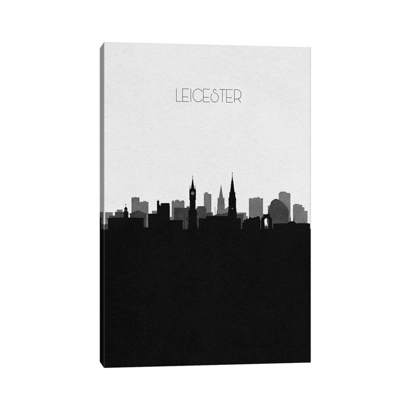 Leicester, England City Skyline by Ayse Deniz Akerman - Wrapped Canvas Print, 66.04 cm H x 45.72 cm W x 3.175 cm D