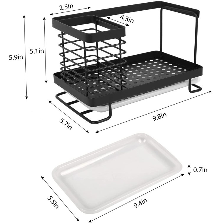   Basics Kitchen Sink Organizer/Sponge Holder, Standard,  White