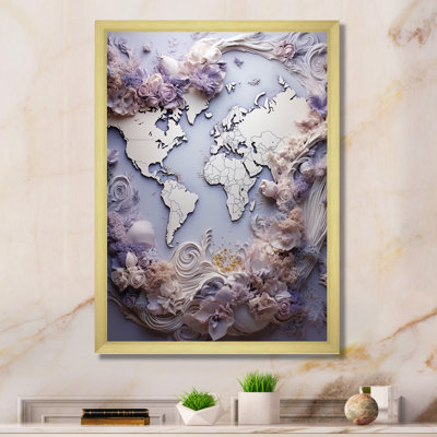 " Ethereal Lavender World Map "