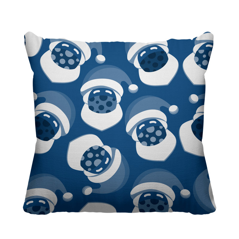 Coussin intérieur / extérieur Santa Claus, L 17 po x H 17 po, Bleu céruléen