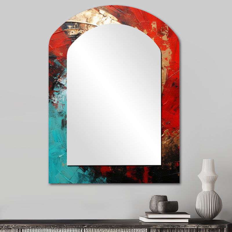 Rouge bleu majestueux mouvement spirale III, 34 po x 25 po