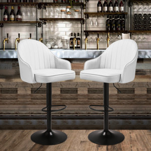 Arriana Modern Kitchen Counter Barstools Faux Leather Pub Chairs