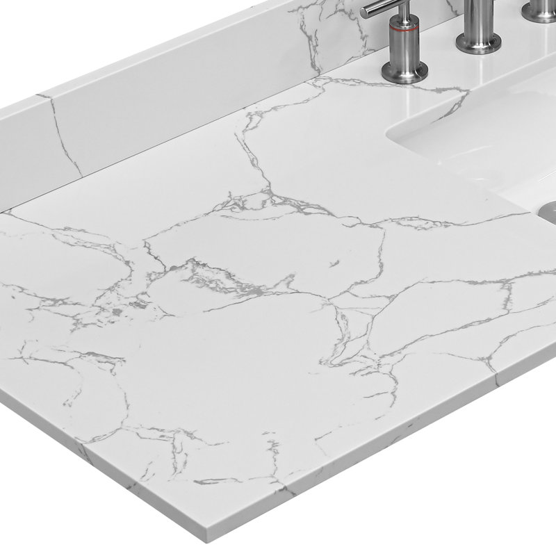 bathroom stone vanity top lightning white