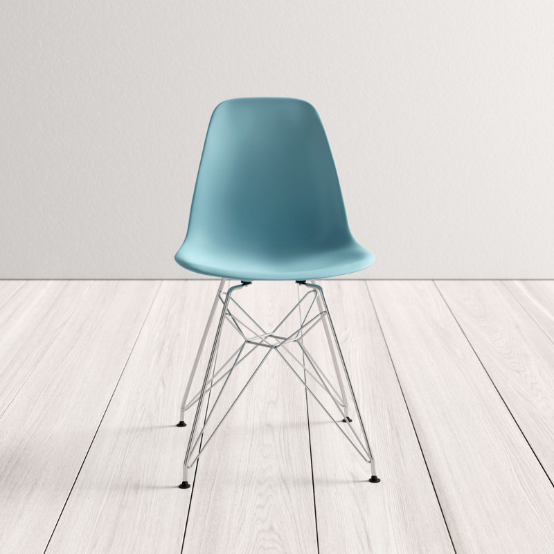 Matte Blue Eiffel Metal Side Chair Set of 2