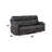 Dark Gray Microfiber Manual Recliner Sofa With Cupholder Function
