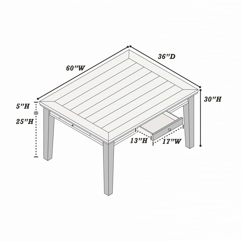 Ensemble de salle à manger 7 pièces de style contemporain, 30"H x 60"L x 36"W