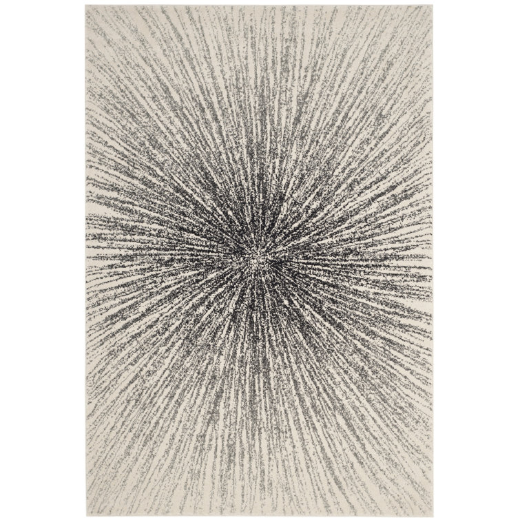 Abstract Black/Ivory Area Rug