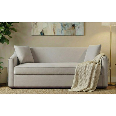 Modern 3-Seater Sofa 75.78" Sofa Couch Upholstered Sofa With Throw Pillows for Living Room, Grey