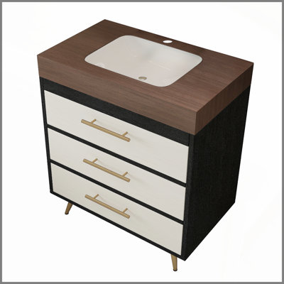 Meuble-lavabo autoportant moderne avec lavabo vasque en céramique et plateau en pierre frittée durable, parfait pour les salles de bain contemporaines et élégantes.